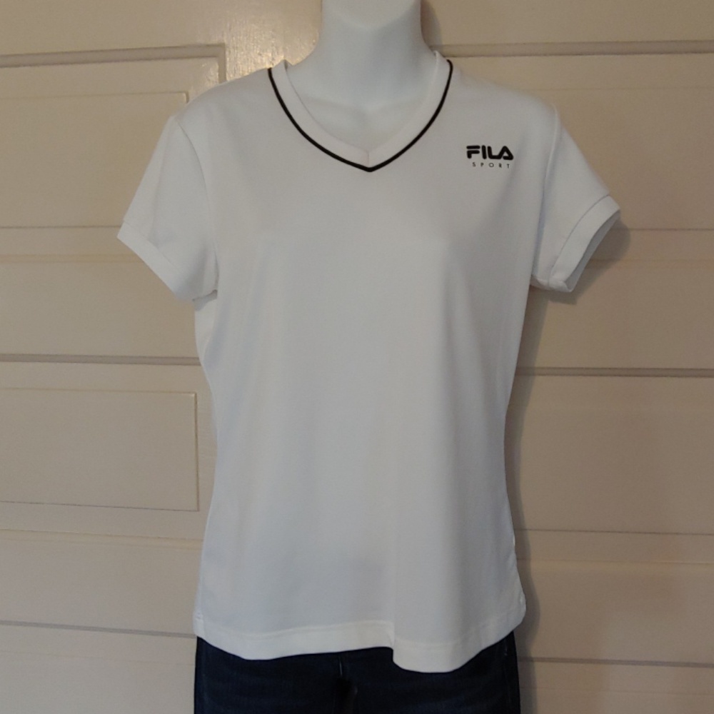 White Fila Tee